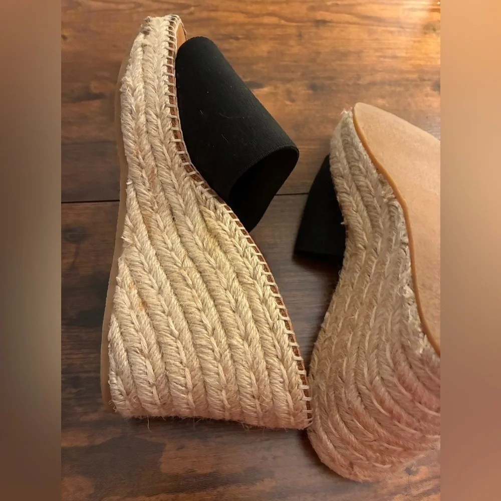 Dolce Vita Espadrille Wedge Sandals Black No Size Google Says 9.5-10?